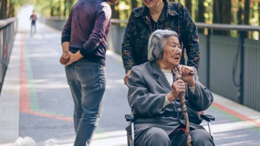 woman sitting on wheelchair