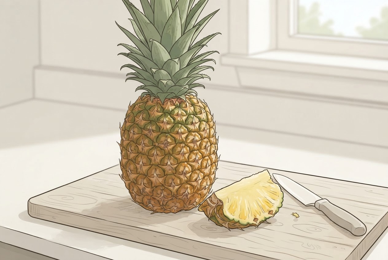 Editorial illustration for Ananas bei Diabetes: Frisch, aus der Dose oder als Saft?