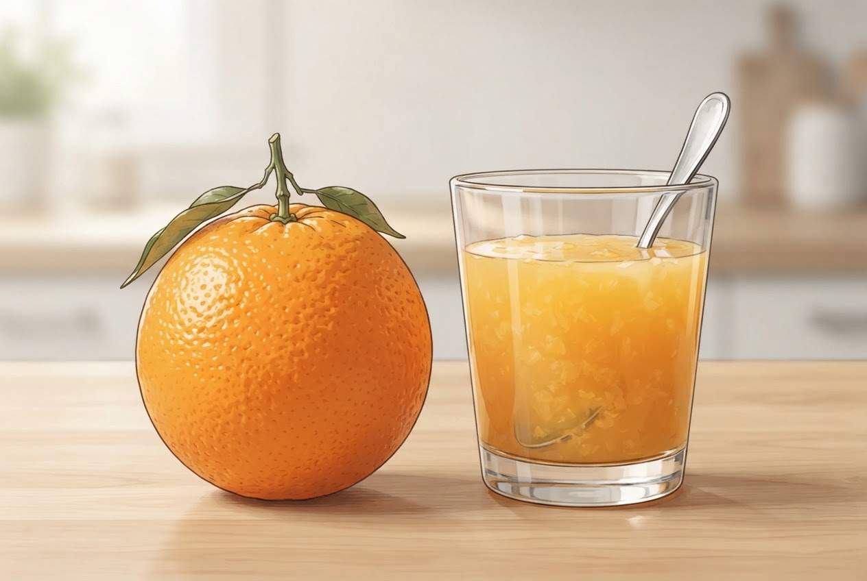 Editorial illustration for Obst bei Diabetes: Ganze Frucht oder Saft?